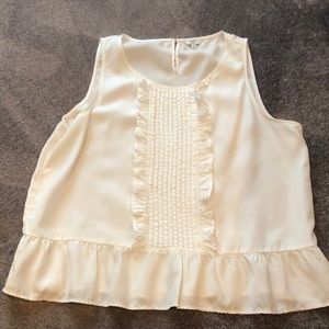 Crown & Ivy white sleeveless blouse